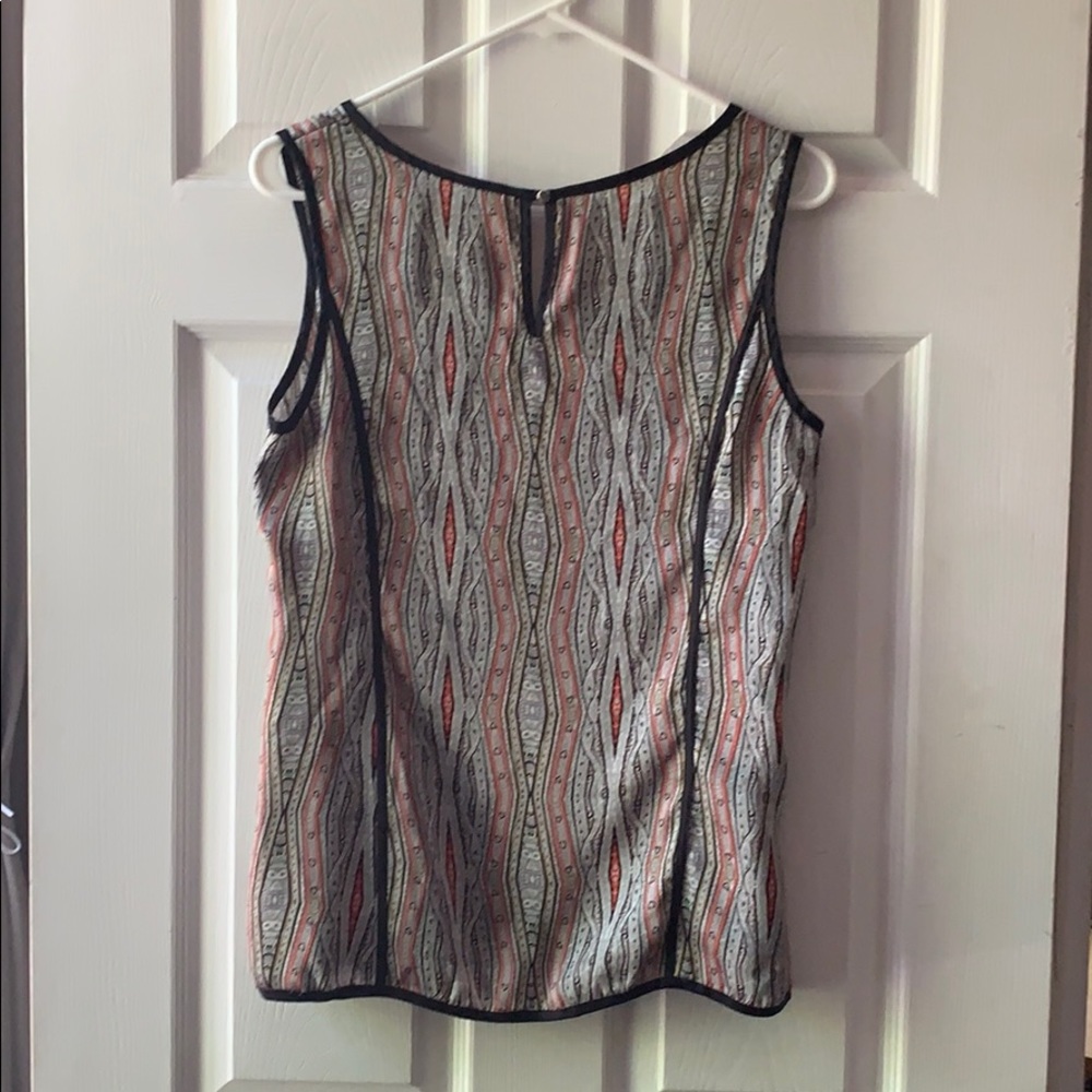 Black, White, Red Patterned Blouse - Picture 3 of 3